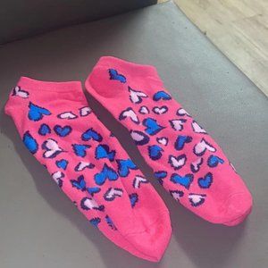Blue Hearts Pink Socks